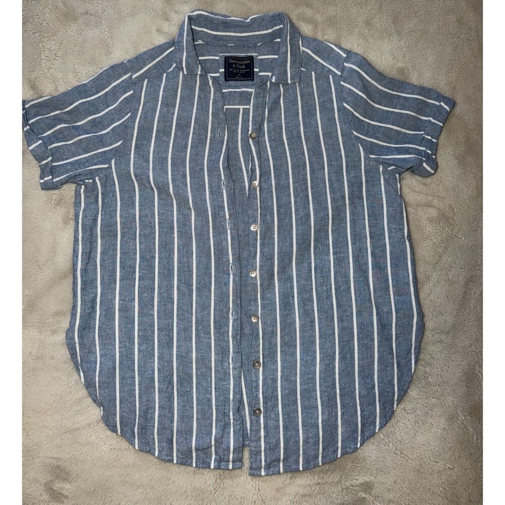 Abercrombie & Fitch Blue Striped Button‑Up Shirt XS Classic Fit